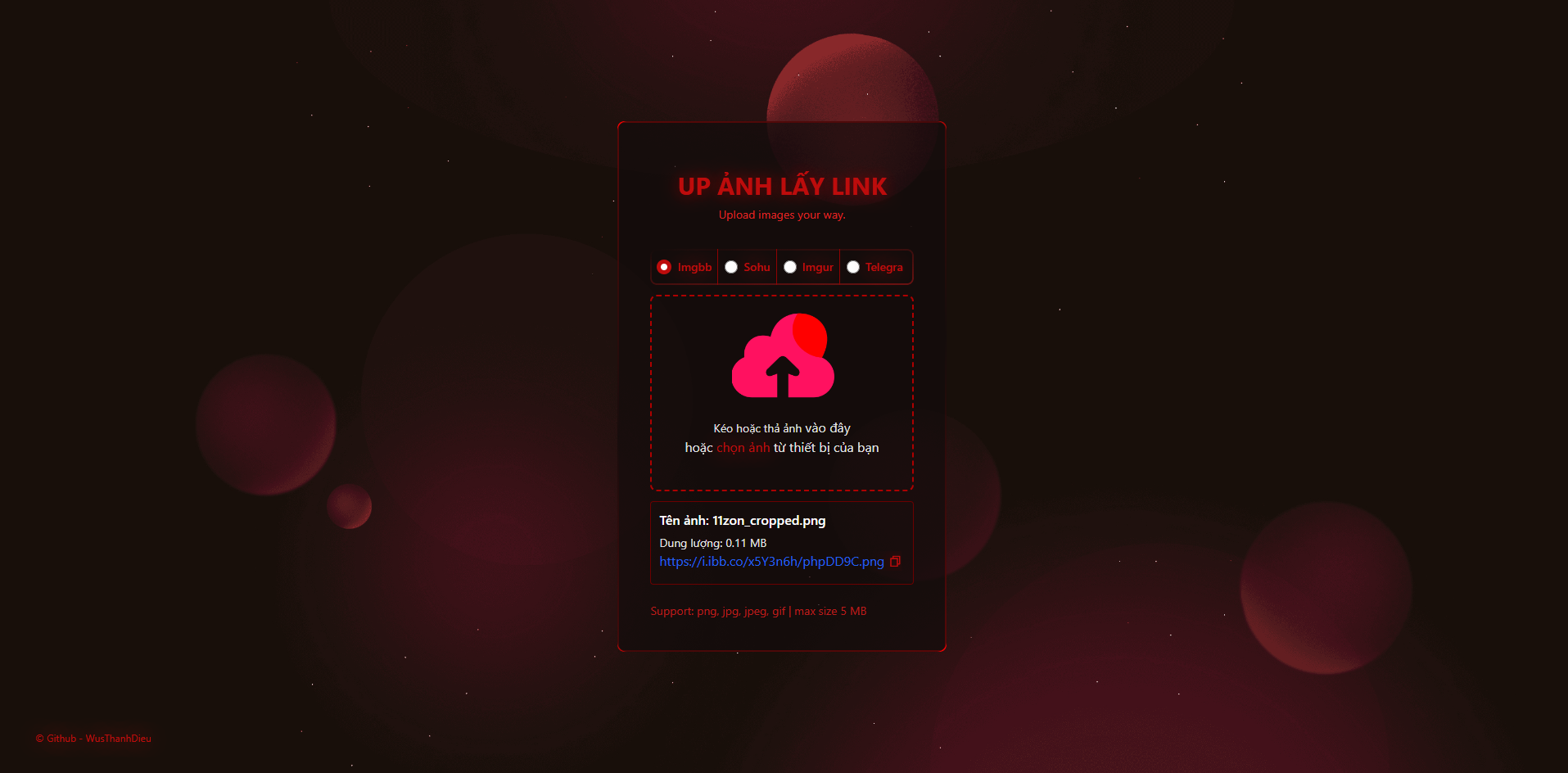  CODE UP ẢNH LẤY LINK BẰNG WsUploadPicture - WusTeam