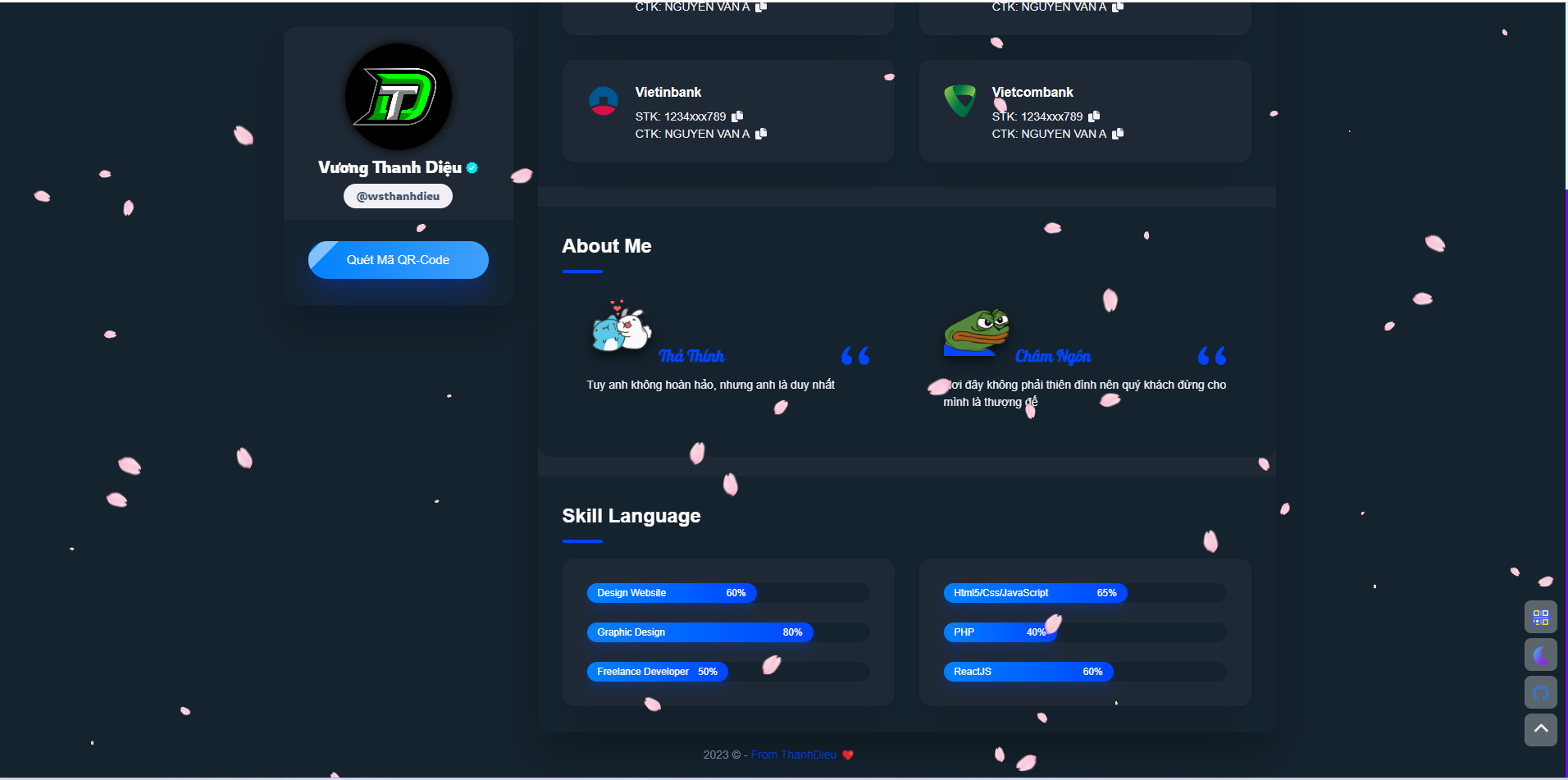 Profile Thông Tin Thanh Toán Original (Full HTML)