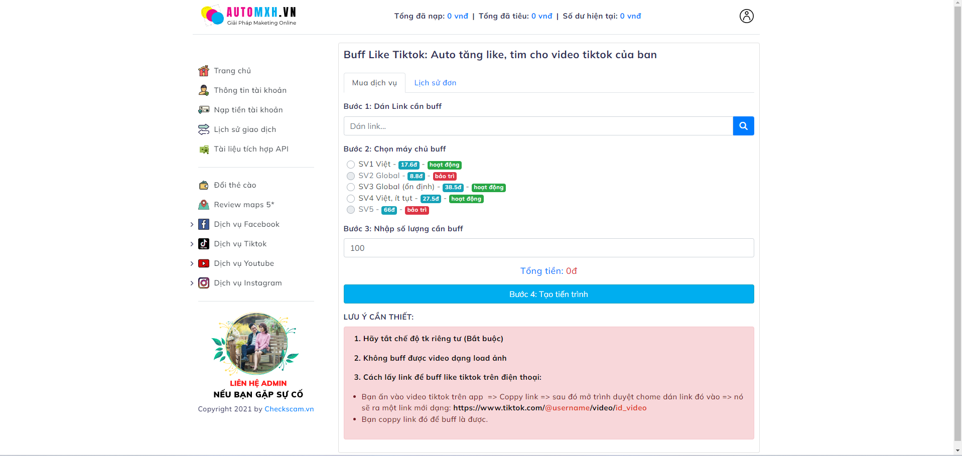 CODE DỊCH VỤ FACEBOOK - GIỐNG AUTOMXH.VN