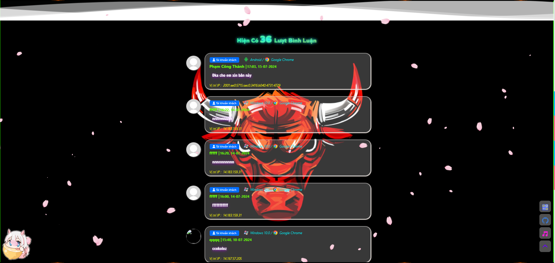 CODE ĐIẾM NGÀY YÊU CÓ TRANG QUẢN TRỊ - BÌNH LUẬN